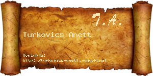 Turkovics Anett névjegykártya